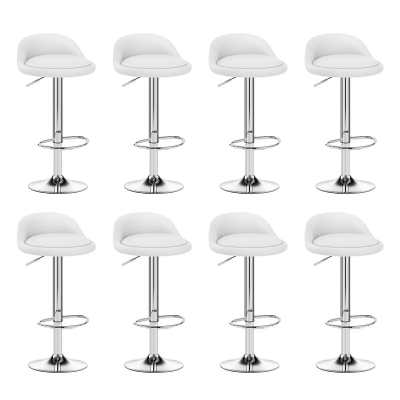 GLOBAL LATIN GROUP - Pack 8 Piso Bar Taburete Giratorio de Altura Regulable - Blanco