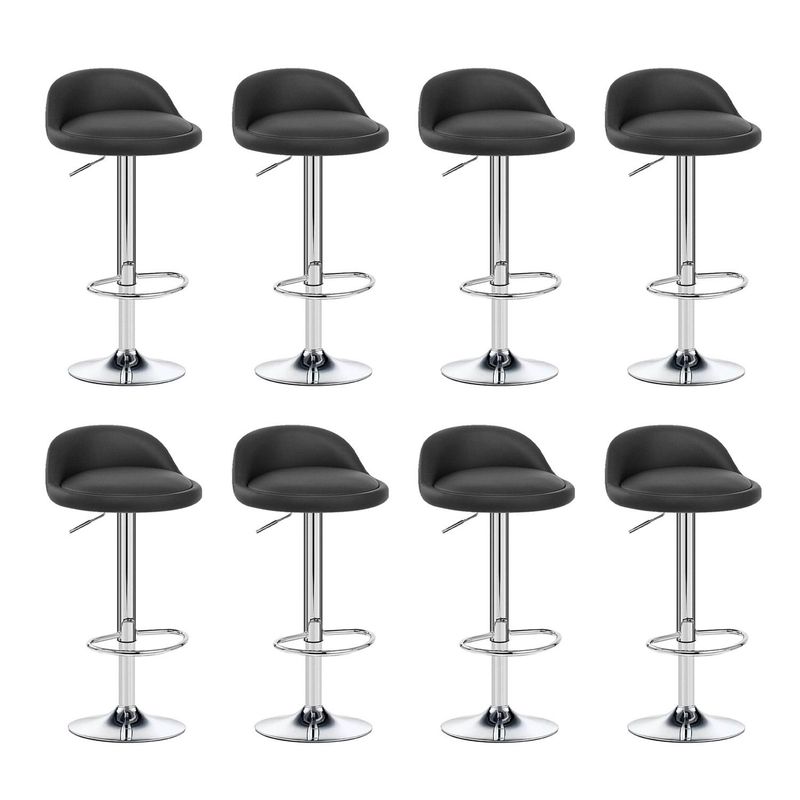 GLOBAL LATIN GROUP - Pack 8 Piso Bar Taburete Giratorio de Altura Regulable - Negro