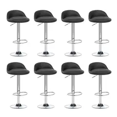 GLOBAL LATIN GROUP - Pack 8 Piso Bar Taburete Giratorio de Altura Regulable - Negro