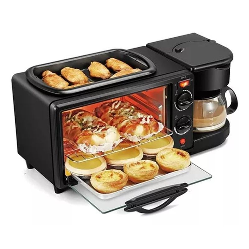 GENERICO - Máquina Para Hacer Desayuno 3 En 1 Horno Cafetera Sarten 286013