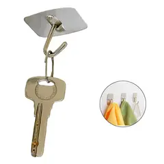 GENERICO - Gancho Acero Rectangular Colgador Muro Adhesivo Set 9 Uds