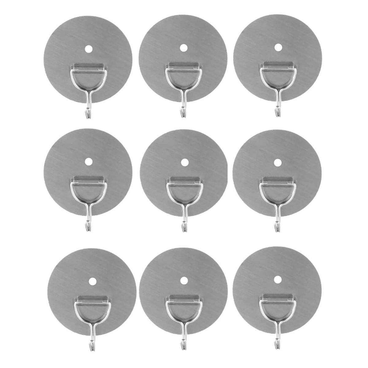 GENERICO - Gancho Acero Impermeable Colgador Muro Adhesivo Set 9 Uds