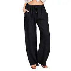 EVERSO - Pack 3 Pantalones Casuale Suelto De Bamboo Y Lino Para Mujer..