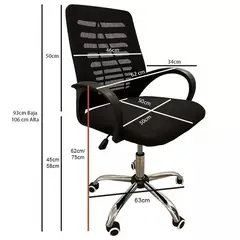 E CHAIRS BY MASLIAH - Silla Escritorio 091b Negra Unicas Grandes Reforz 150k