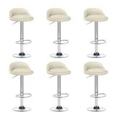 GLOBAL LATIN GROUP - Pack 6 Sillas Piso Bar Taburete - Beige