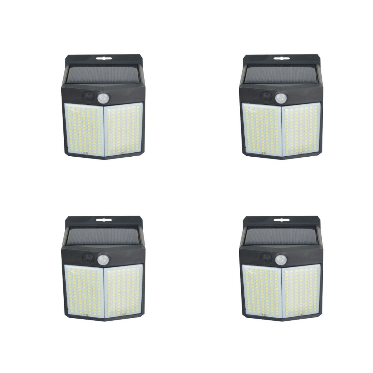 PRO OUTDOOR - PACK 4 APLIQUE 196 LED SOLAR CONTRA AGUA