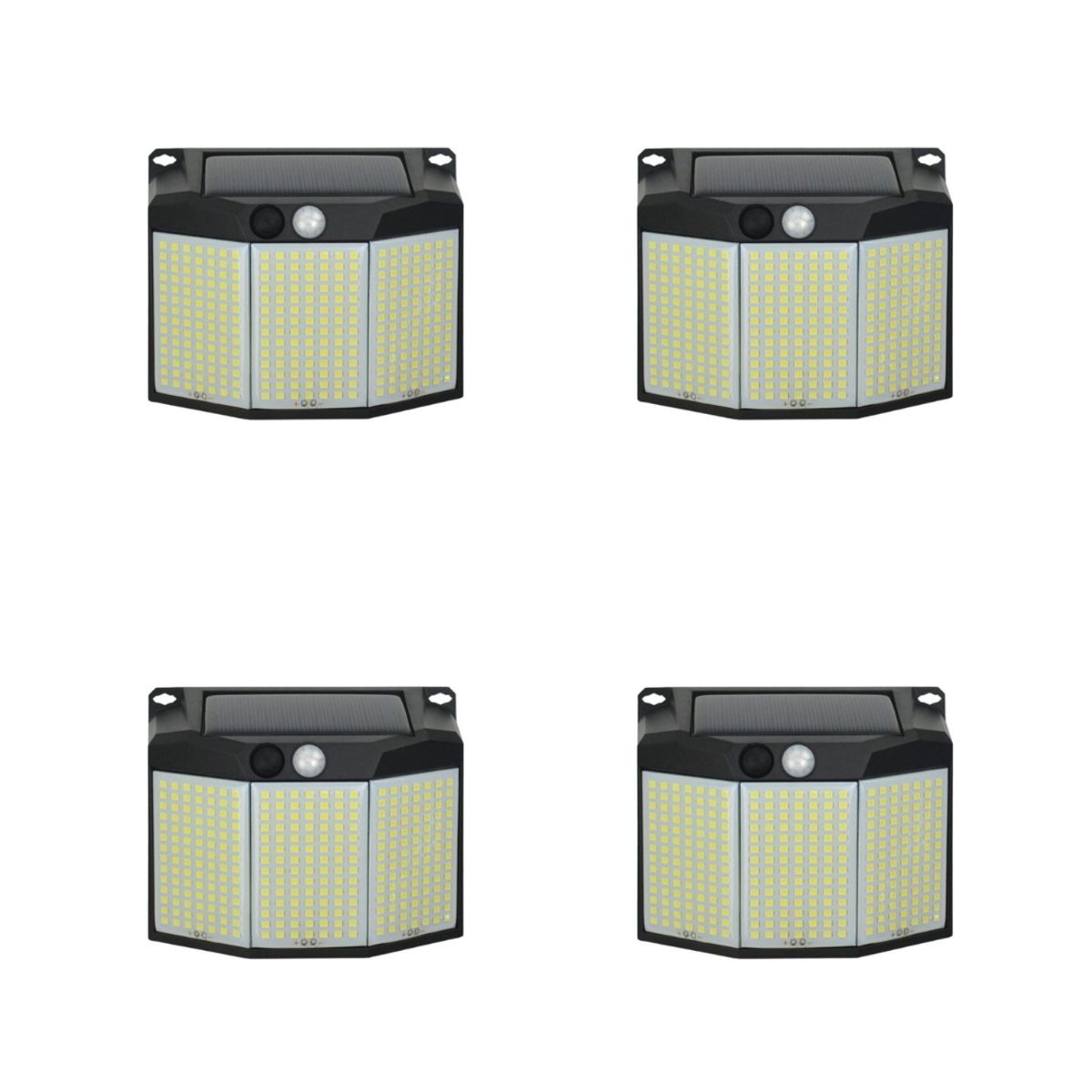 PRO OUTDOOR - PACK 4 APLIQUE 294 LED SOLAR CONTRA AGUA