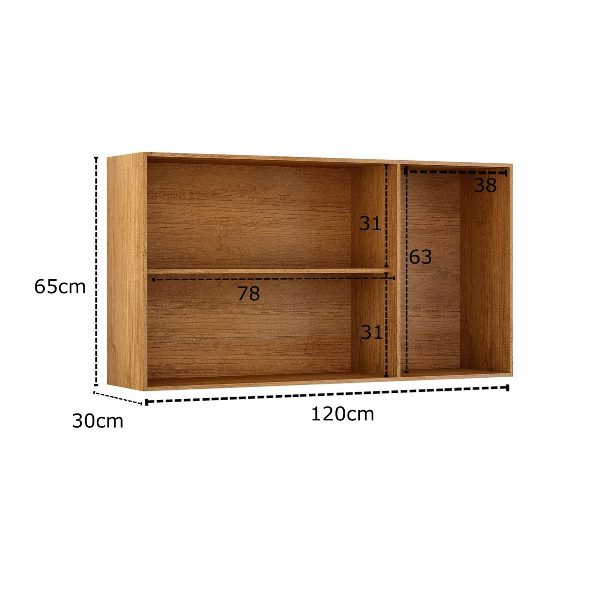 VEKKAHOME - MUEBLE AEREO SAO LUIS GREY 120 CM