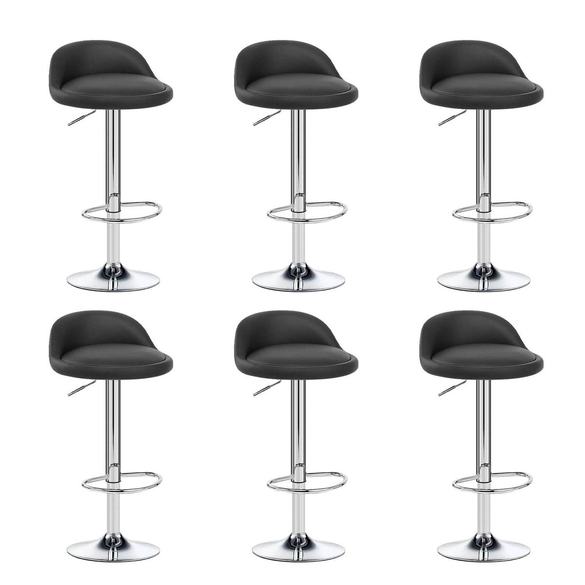 GLOBAL LATIN GROUP - Pack 6 Sillas Piso Bar Taburete - Negro