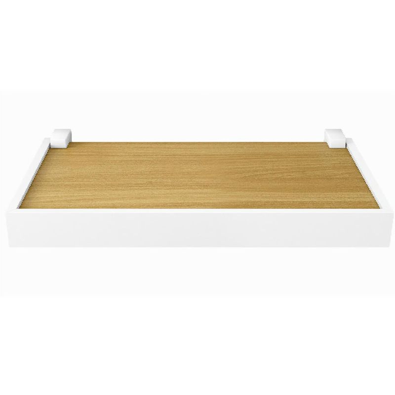 BE DESIGN - REPISA RECTA DUETTO ROBLE MIEL CON SOPORTE Y BORDA BLANCO