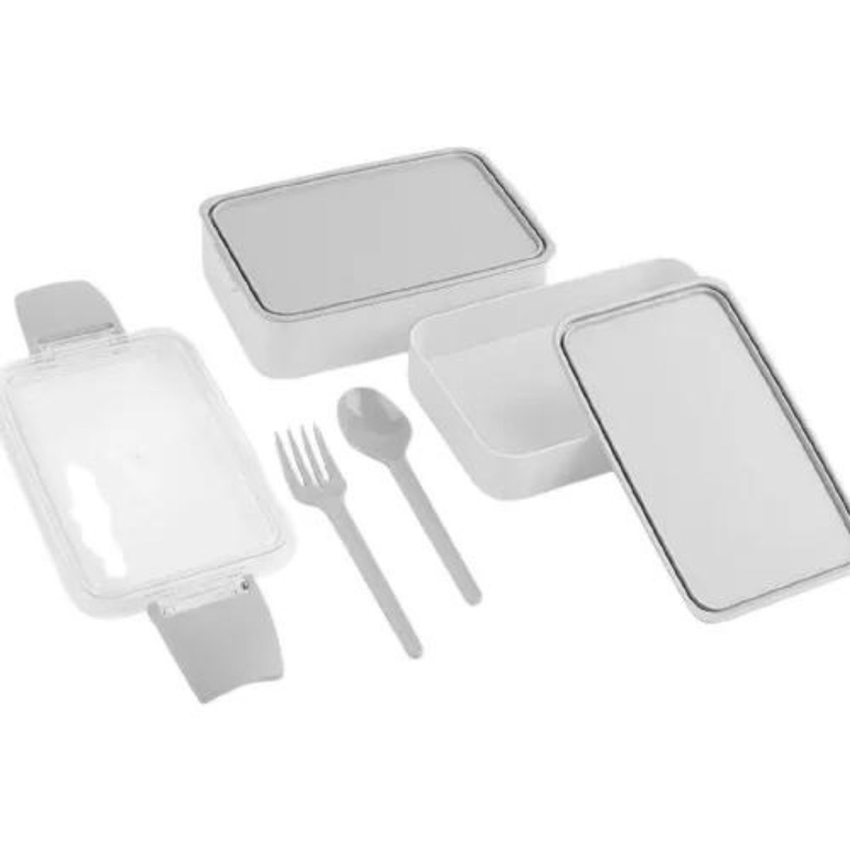 GENERICO - Lonchera Gris Dos Espacios y Vaso Yogurt Amarillo 500 ML con Servicio