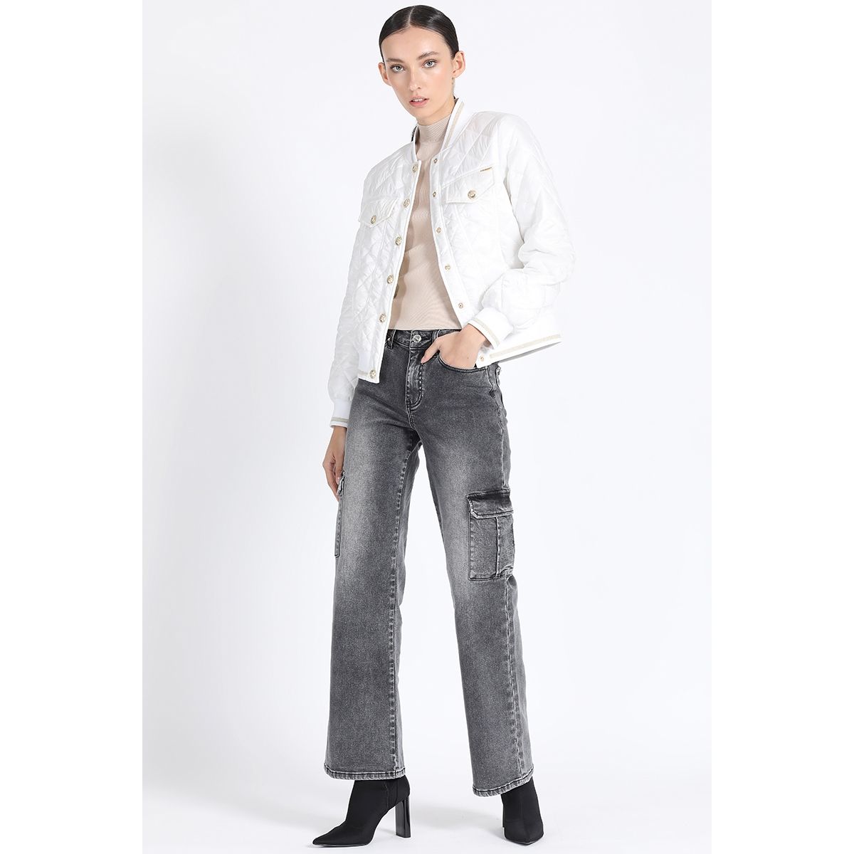 LIOLA - Parka Corta Bomber, Crudo Liola