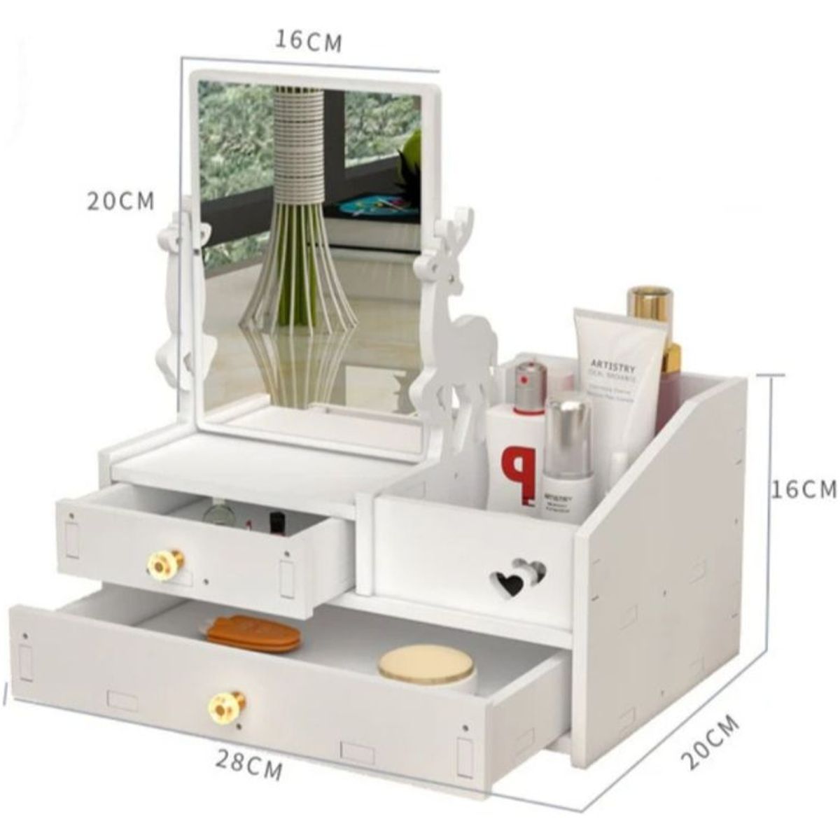 GENERICO - Organizador de Maquillaje Con Espejo