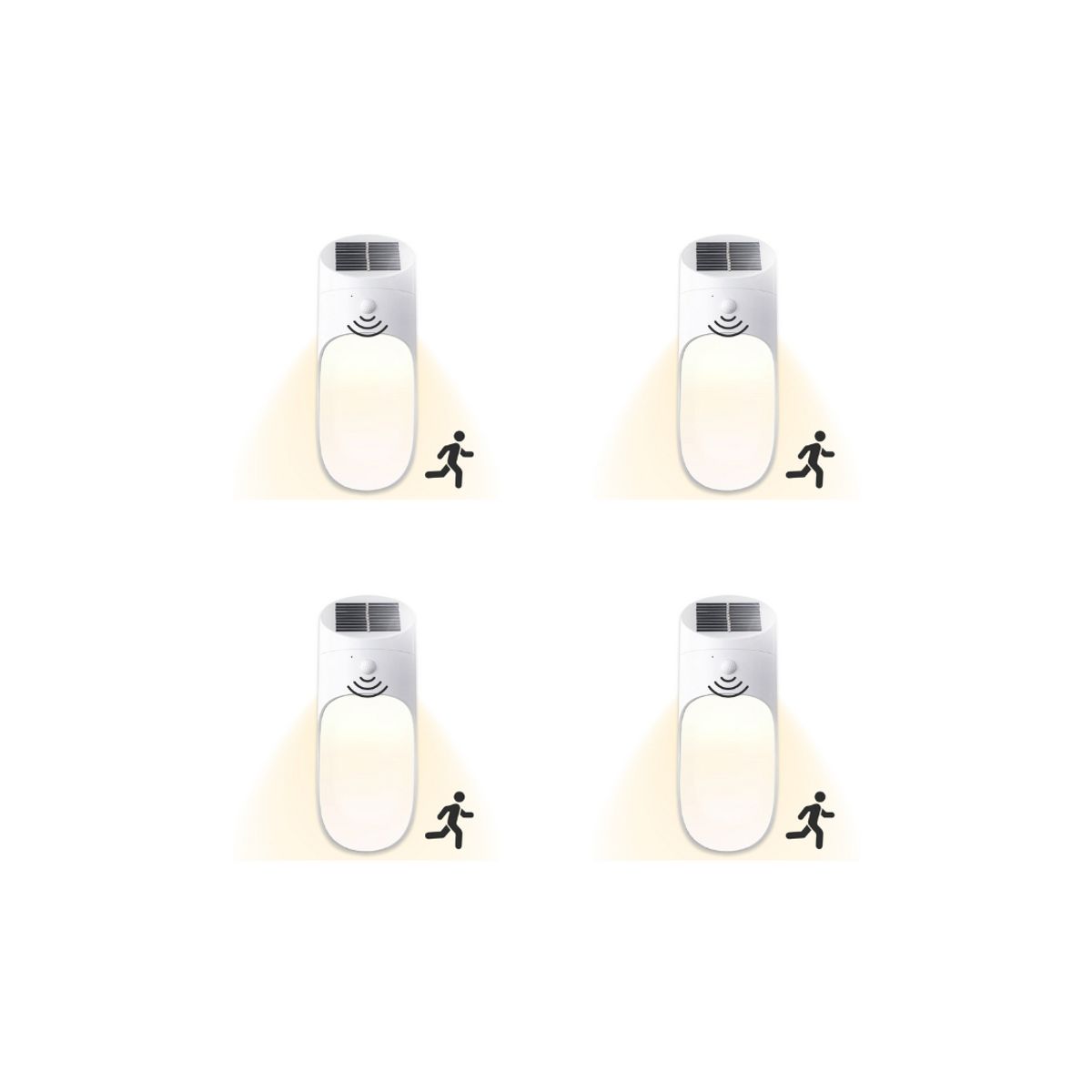 PRO OUTDOOR - PACK 4 APLIQUE LED SOLAR PARA EXTERIOR