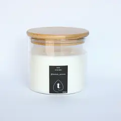 GENERICO - Vela Soya Envase de Vidrio Tapa de Bamboo Aroma Granate