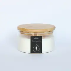 GENERICO - Vela Soya Envase de Vidrio Tapa de Bamboo Aroma Granate