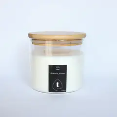 GENERICO - Vela Soya Envase de Vidrio Tapa de Bamboo Aroma Higo