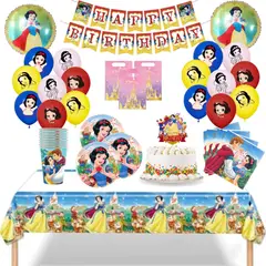 GENERICO - Pack Decoración Globos Cotillón Blanca Nieves