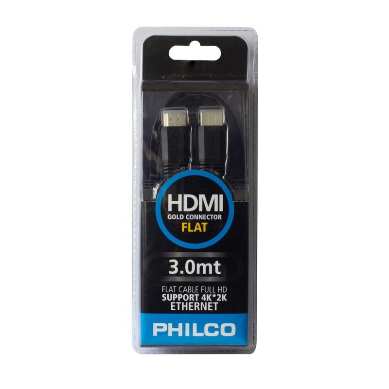 PHILCO - CABLE HDMI PLANO 4K BL308 3 M NEGRO PHILCO