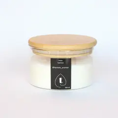 GENERICO - Vela Soya Envase de Vidrio Tapa de Bamboo Aroma Santos