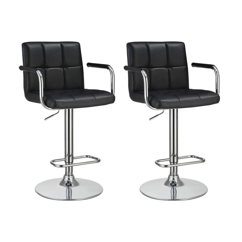 GLOBAL LATIN GROUP - Pack 2 Piso Bar Taburete con Posa Brazos - Negro