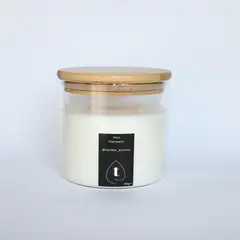 GENERICO - Vela Soya Envase de Vidrio Tapa de Bamboo Aroma Mandarín