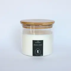 GENERICO - Vela Soya Envase de Vidrio Tapa de Bamboo Aroma RoseOud