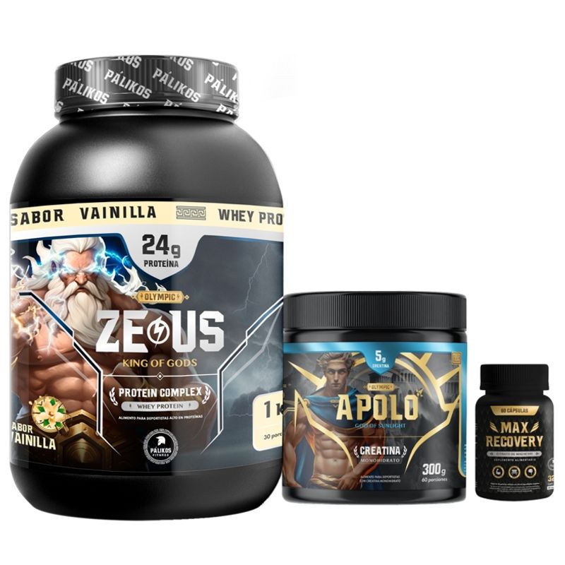 PALIKOS FITNESS - Proteina Zeus Complex 1kg Vainilla Creatina 300g  Citrato de magnesio