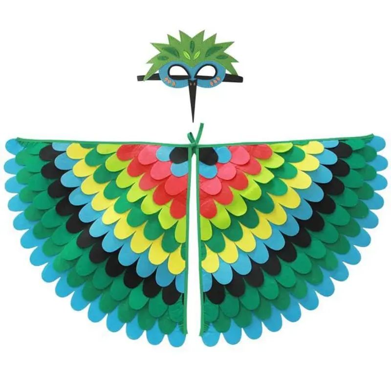 SM - Disfraz Infantil Cosplay Pajaro Ave Verde Niños Juegos Rol SM