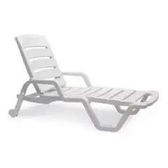 GENERICO - Reposera Plegable Resina Jardin Playera Piscina BLANCA