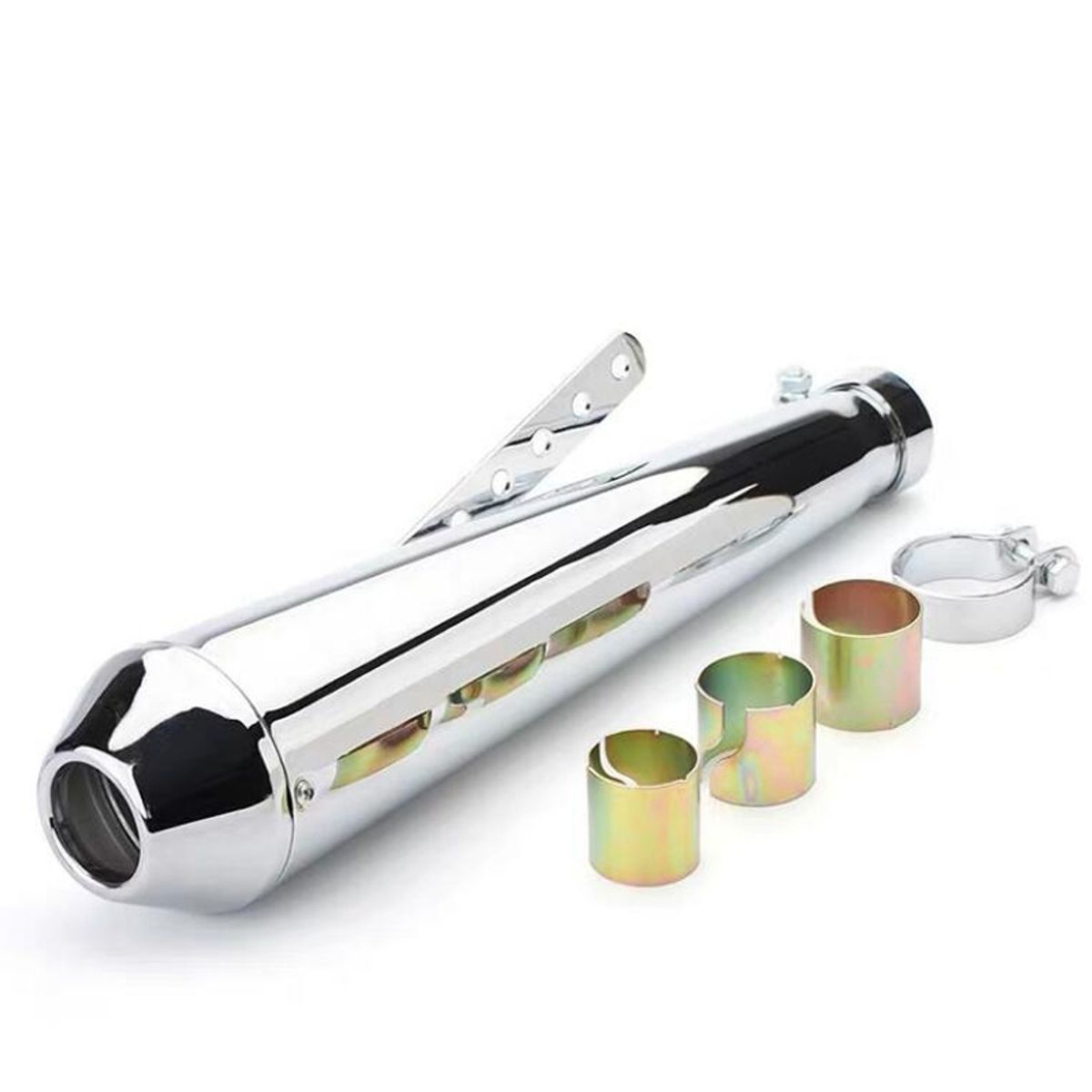 GENERICO - Escape Moto Muffler Vintage Cafe Racer Cromado