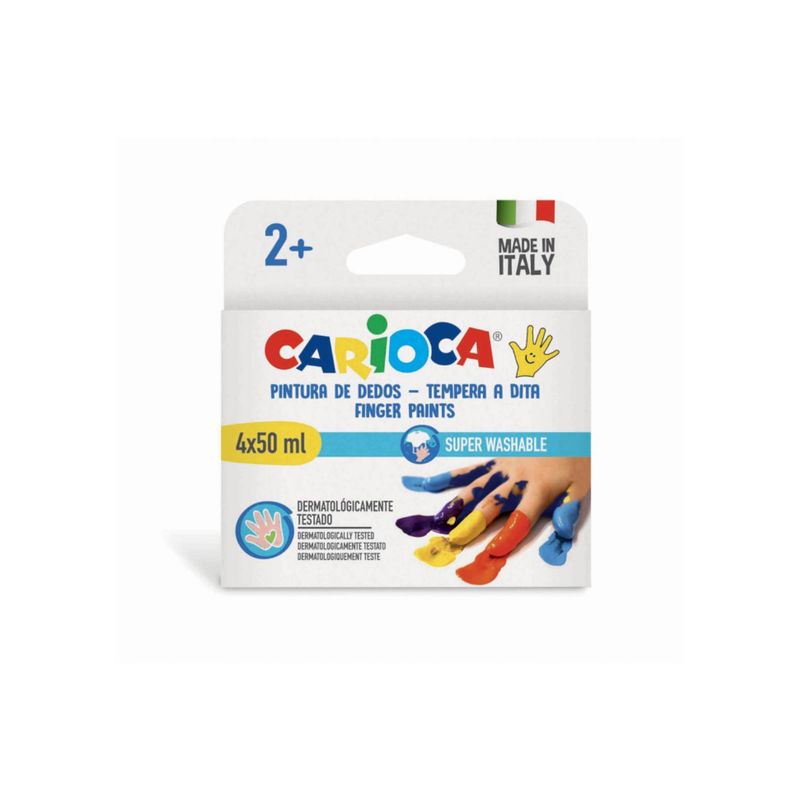 CARIOCA - Temperas Para Pintar Con Dedos 4 Colores Carioca - SC