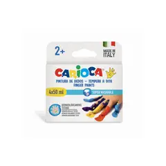 CARIOCA - Temperas Para Pintar Con Dedos 4 Colores - SC