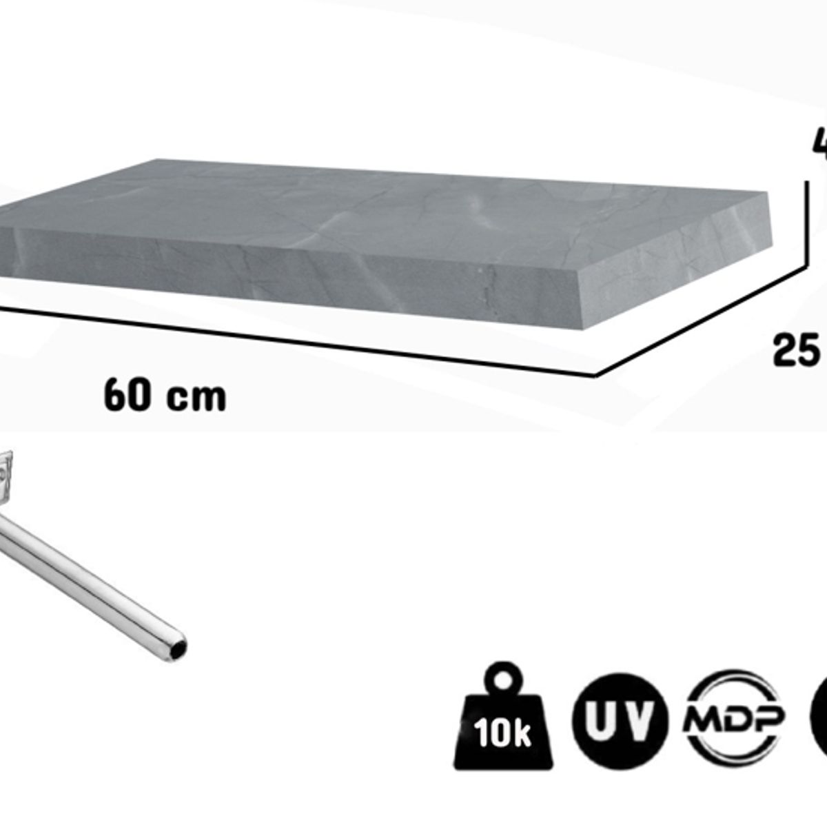 BE DESIGN - REPISA TENDENZA 4 GRIS