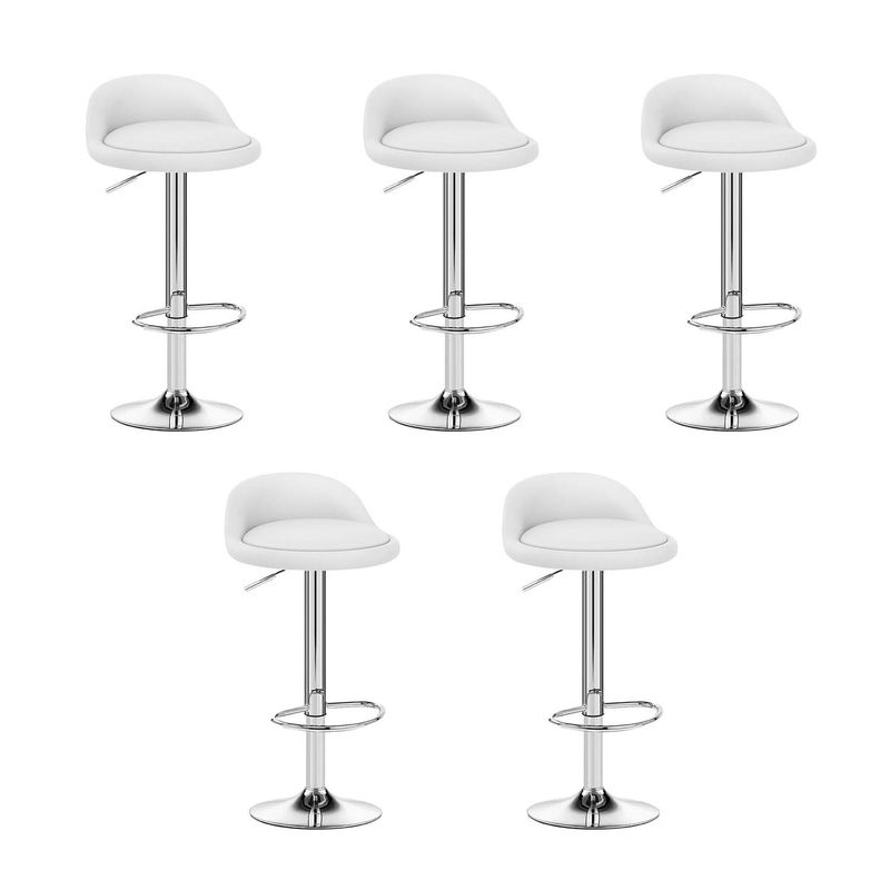 GLOBAL LATIN GROUP - Pack 5 Sillas Piso Bar Taburete - Blanco