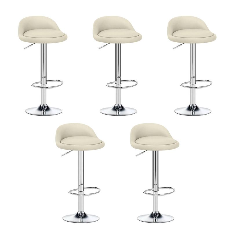 GLOBAL LATIN GROUP - Pack 5 Sillas Piso Bar Taburete - Beige