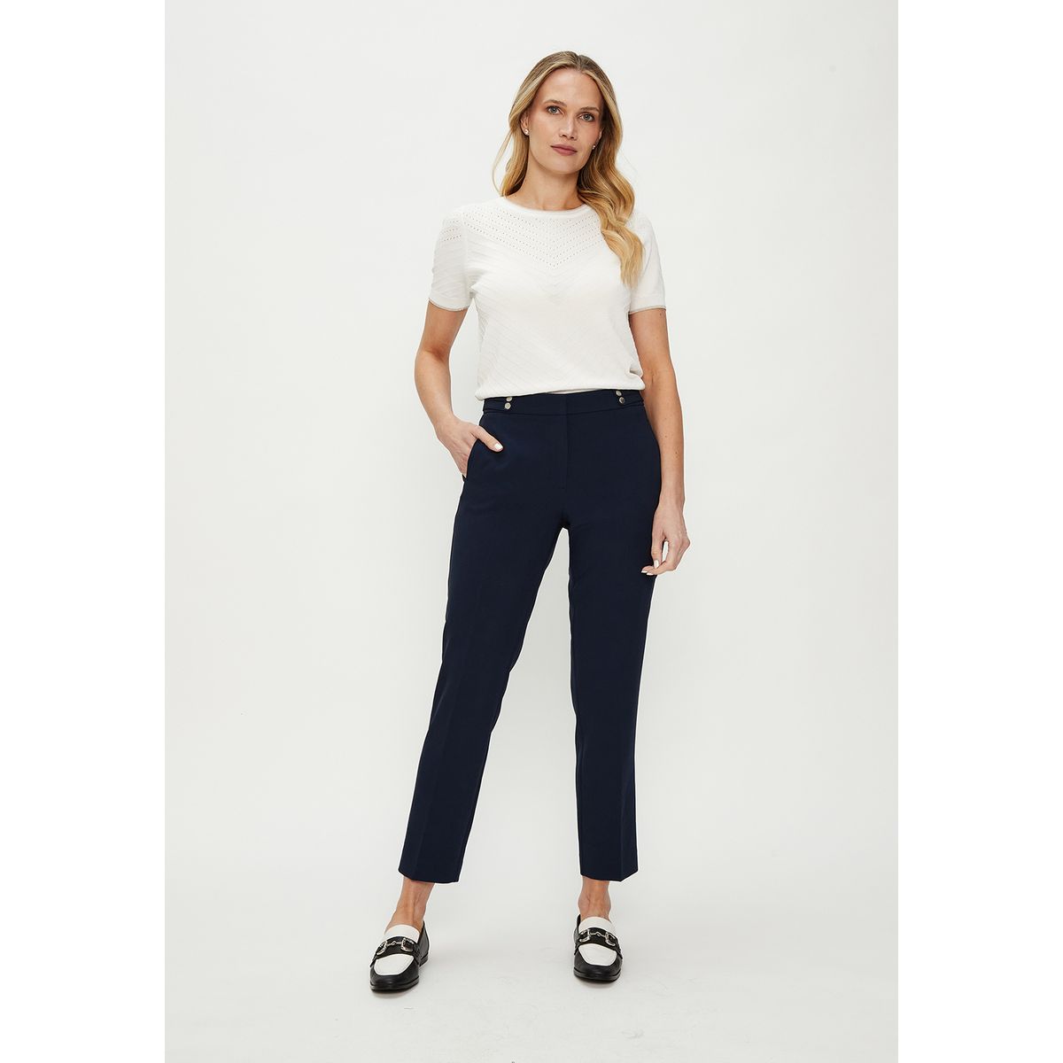 MA GRIFFE - Pantalon Azul Marino Mujer Magriffe