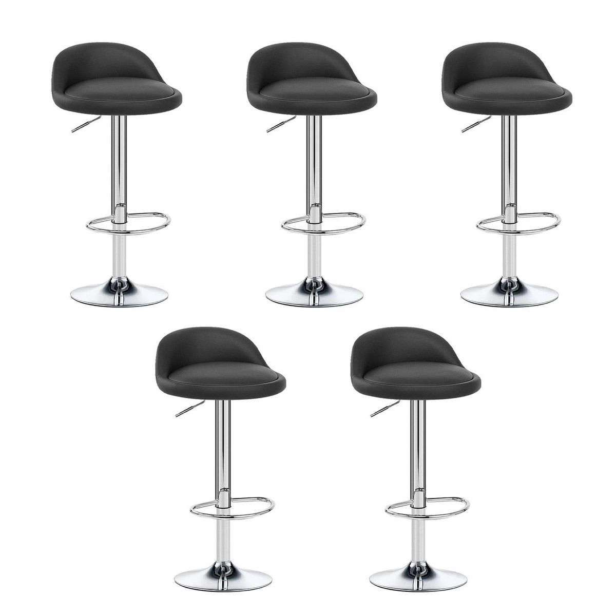 GLOBAL LATIN GROUP - Pack 5 Sillas Piso Bar Taburete - Negro
