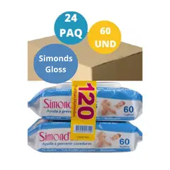 SIMONDS - Toallas Humedas Simons Gloos X24 Paq de 60 Und