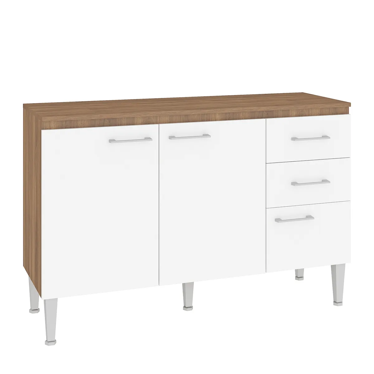 VEKKAHOME - MUEBLE BASE OPIE BLANCO 120 CM POLI