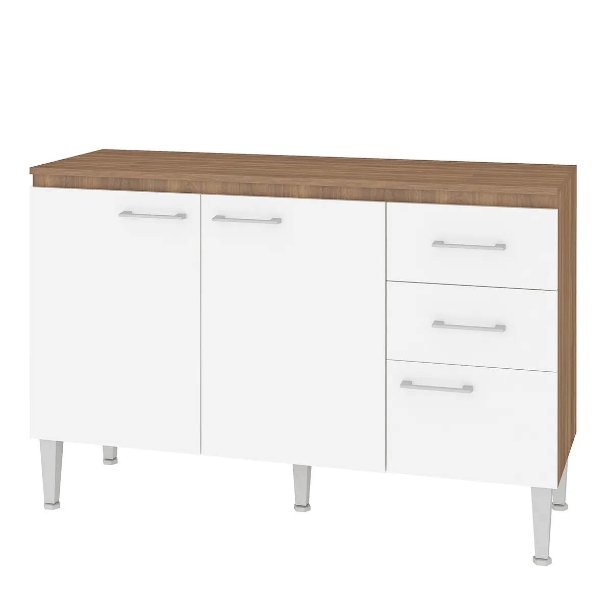 VEKKAHOME - MUEBLE BASE OPIE BLANCO 120 CM POLI