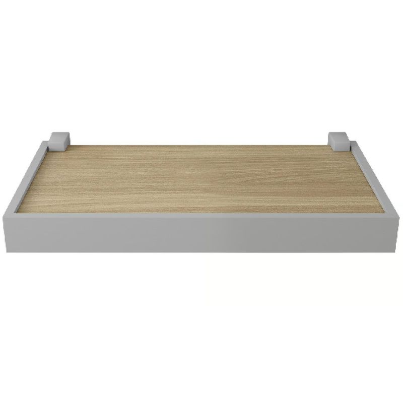 BE DESIGN - REPISA RECTA DUETTO ROBLE MIEL CON SOPORTE Y BORDA GRIS