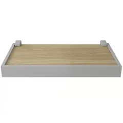 BE DESIGN - REPISA RECTA DUETTO ROBLE MIEL CON SOPORTE Y BORDA GRIS