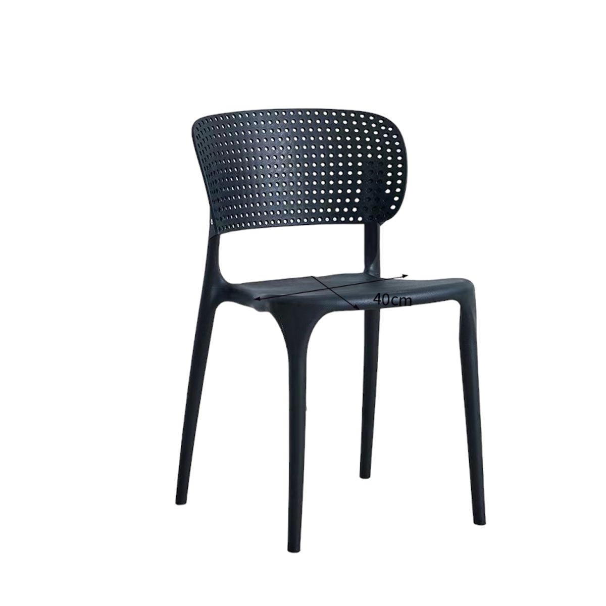 TEVERE - Silla de Escritorio Apilable Negra