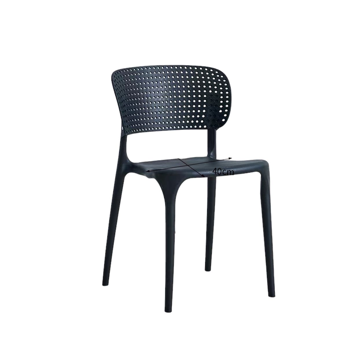 TEVERE - Silla de Escritorio Apilable Negra