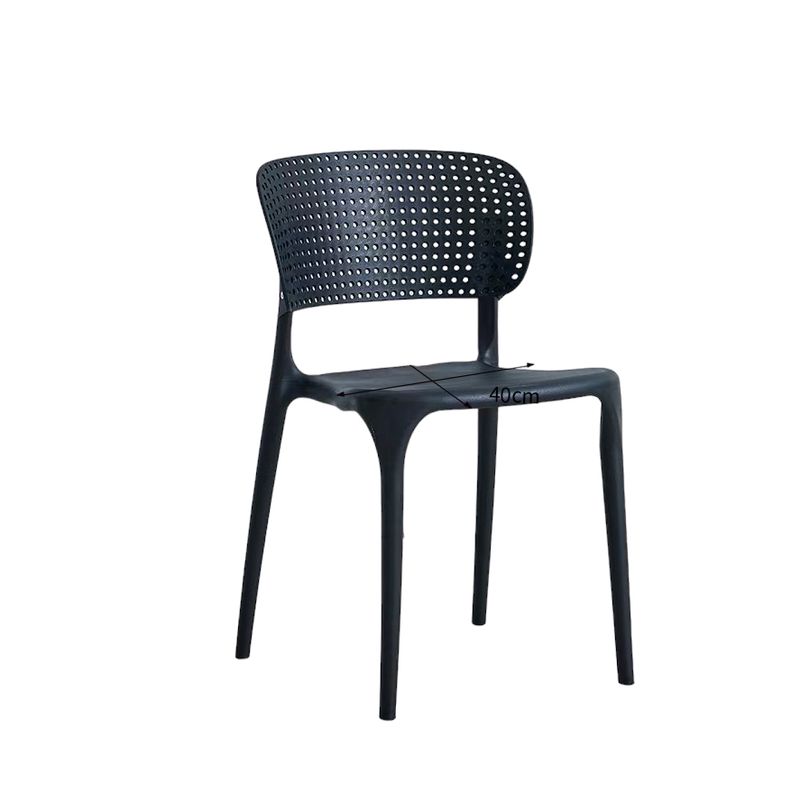 TEVERE - Silla de Escritorio Apilable Negra
