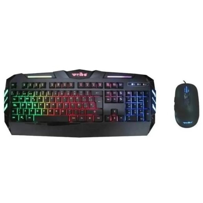 GENERICO - Teclado Y Mouse Combo Gamer Weibo 520 Retroiluminado Usb