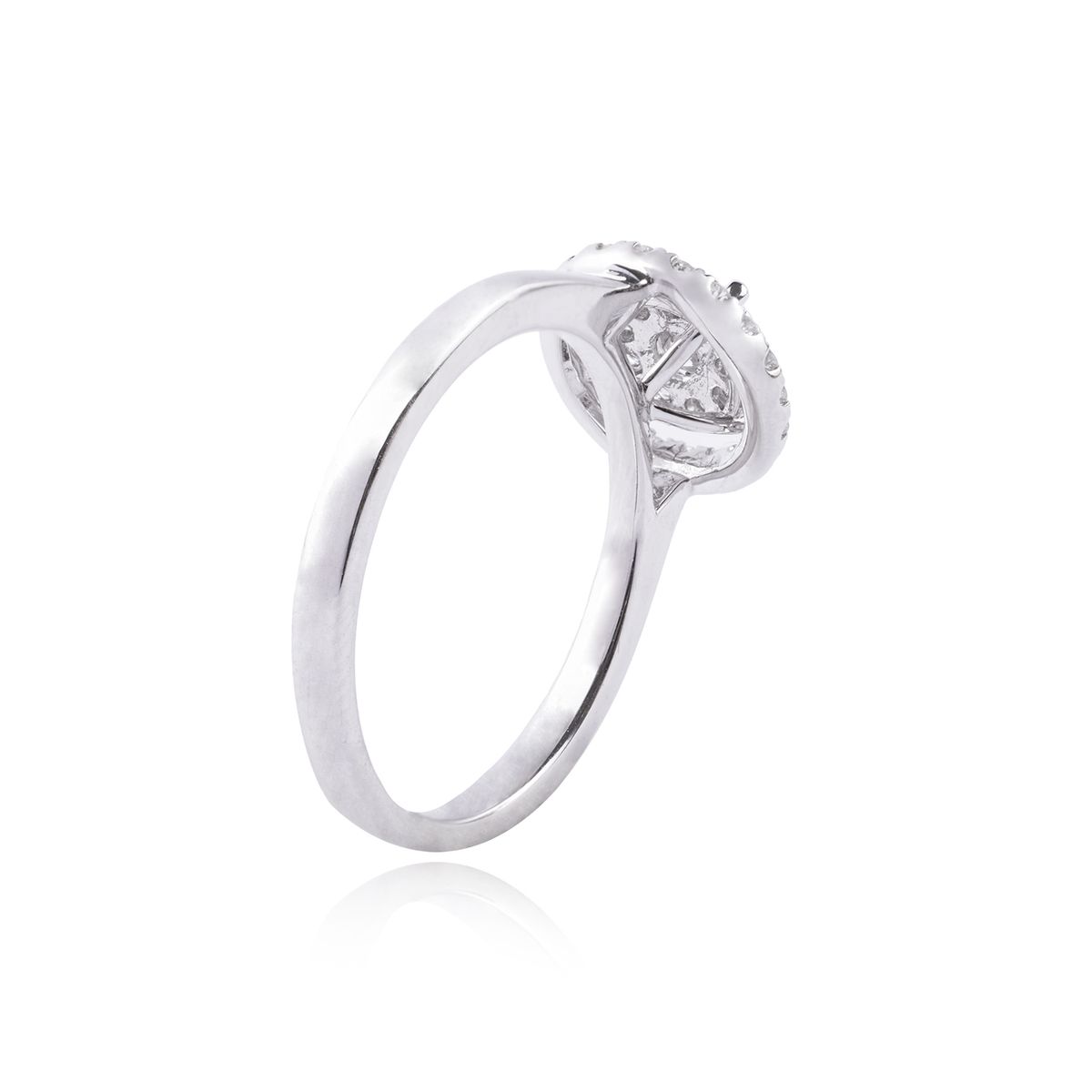 JB JOYAS BARON - Anillo Oro Blanco 18kt Roseta Diamantes 40Pts