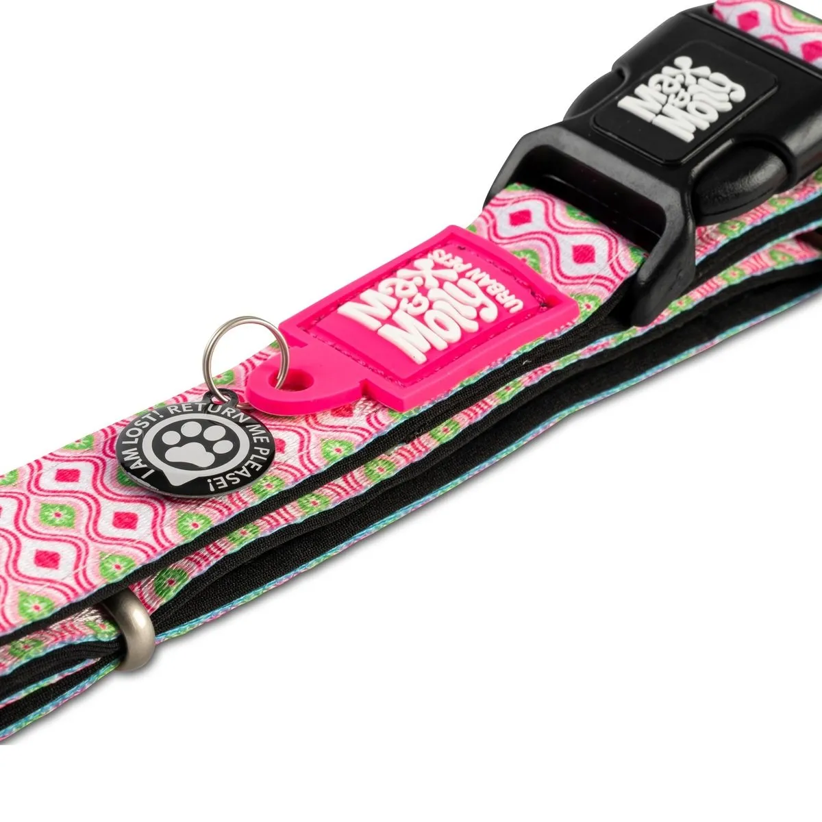 MAX & MOLLY - Collar Perro L Smart Id Retro Pink 25-40kg Max and Molly