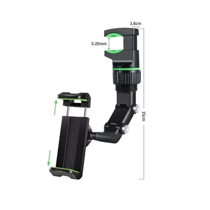 GENERICO - Soporte Celular Auto Retrovisor Universal De 360 Grados